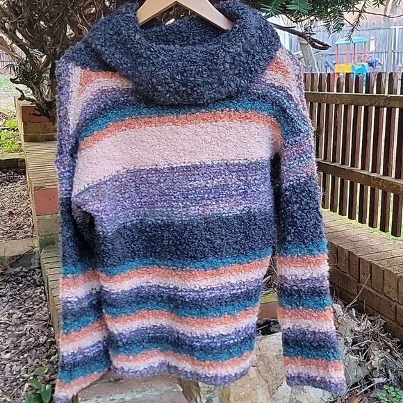 Moth Murray‎ Sweater wool mohair blend multicolor striped Anthropologie S Italy - Picture 3 of 10